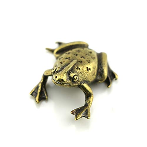 Statue de Grenouilles en Laiton Vintage : Objet de Décoration Raffiné pour Bureau