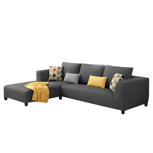 Image of Casaliving Minta LHS 4 Seater L Shape Sofa Set for Living Room (Dark Grey in Colour Fabric) Premium Fabric Sofa Set for - Hall /Living Room