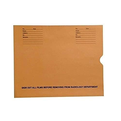 The File King Negative Preserver Envelope | 10-½” x 12-½” | Box of 500 | Made in the USA | Heavy Duty Preprinted X-Ray Jacket | Offset Thumb Cut | Ideal for Radiology Departments and Medical Offices