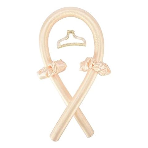 h.h pro Heatless Hair Curler Champagne Ice, Curling Rod Headband Jaw clip and 2 scrunchie bands, Silk Heatless Hair Roller, No Heat Curls Ribbon Sleeping Hair Rollers Hair Curlers for Long Medium Hair Cover