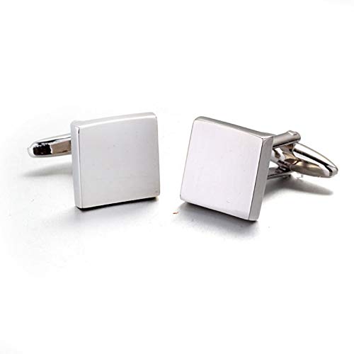 Mancuernillas cuadradas plateadas para hombre KnBoB miniatura 2