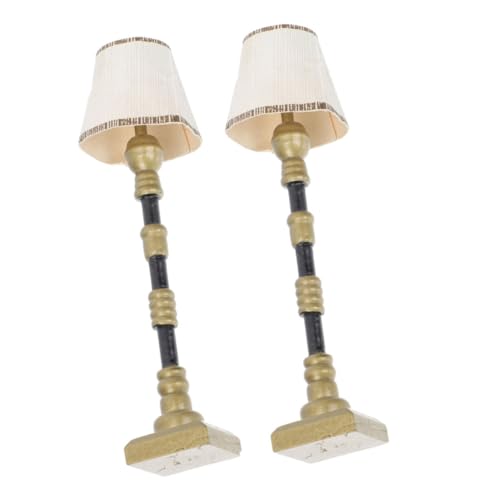 BESPORTBLE 4sets Miniature Floor Lamp Ornament Resin Mini House Decor Delicate Miniature Light for Dollhouse 2pcs*4