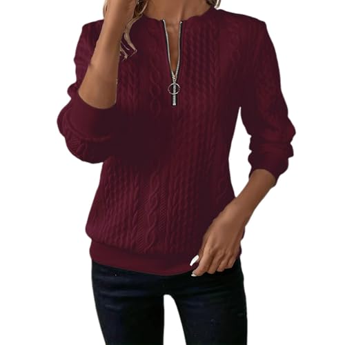 Rjognt Women's Half Zip Sweatshirt Crew Neck Long...