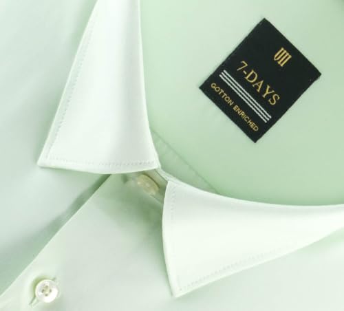Image of 7-DAYS Men's Premium Formal Shirt - Cotton Rich, Regular Fit, Full Sleeve, with Pocket, Durable & Easy Care - Perfect for Office & Everyday Wear