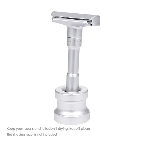 Anself Men's Shaving Razor Stand Holder Aluminum Alloy Safety Razor Base Stand