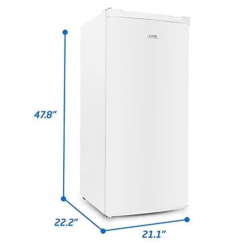 Image of Commercial Cool Upright Freezer, Stand Up Freezer 5 Cu Ft with Reversible Door, White