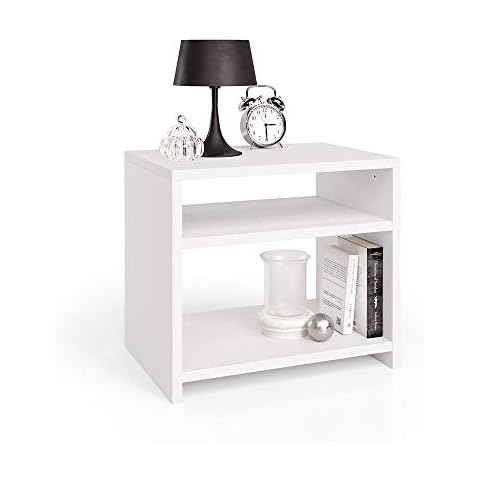 MOBILI FIVER, Mesita de Noche Martino, Fresno Blanco Cover