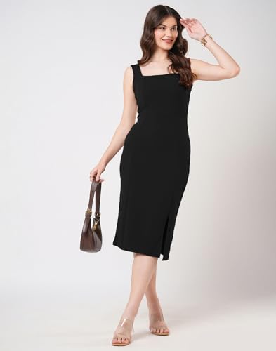 Image of Selvia Lycra Bodycon Dress for Women, One Piece Western Dress for Women