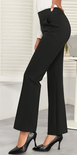 Agenlulu Womens Dress Pants Elastic High Waisted Stretch Bootcut Business Casual Pants Pull on Office Work Slacks3