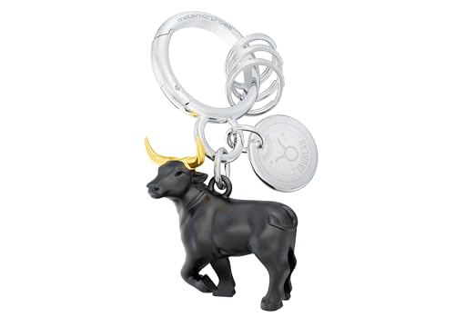 METALMORPHOSE - Porte-clés Charms Signe du Zodiaque Taureau - Signe Astrologique Taureau - Cadeau Homme, Femme et Enfant