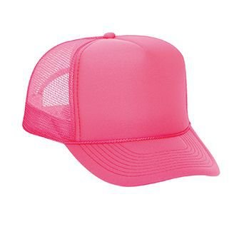 Image of OTTO Neon Polyester Foam Front 5 Panel High Crown Mesh Back Trucker Hat