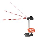 alldoro 60233 Verkehrsschranke für Kinder, 110 x 68 cm, Verstellbarer Schrankenarm, befüllbarer Standfuß, Indoor & Outdoor, ab 3 Jahren, Rot/Weiß