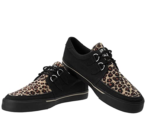 T.U.K. Leopard Creeper Sneaker Shoes for Women and Men, D Ring Lace Up Shoes3