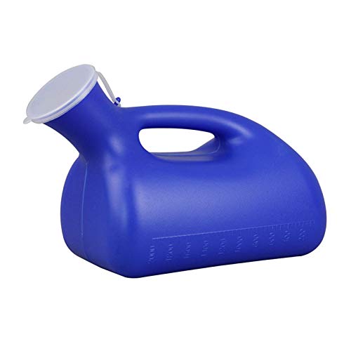 尿ボトル、ポータブル小便器 男性用小便器 2000mL 厚手プラスチック便器ボトル 蓋付き