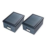 REI | Juego de 2 Cajas de Almacenaje Decorativas | 51 x 37 x 24 cm | Baúl Organizador con Tapa Grande | Múltiples Diseños | Asas Laterales | Ideal para Casa y Oficina | Automontaje