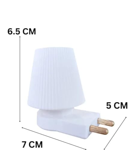 Image of GURUSOAMI Small lamp Type 2 Pin Night Lamp 0.5 Watt Plug & Play Bulb for Bedroom, Living Room, Zero Watt Light Direct Socket use for Night (Pink /White, 2, Count)