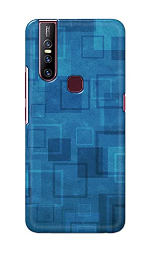 Image of Printed Hard Back Cover Case for Vivo V15 Back Cover (Plain Azure Blue) -1302