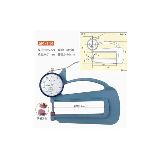 Calibrador de Dial de Grosor Serie SM-114 Medidor de Grosor Redondo para Uso Industrial (SM-114) miniatura 2