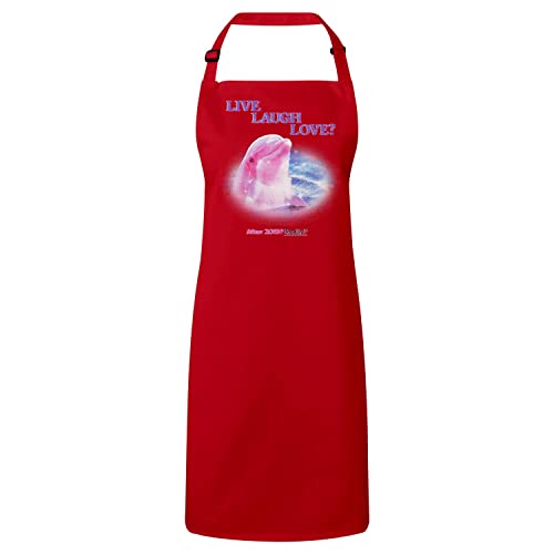 Tablier de cuisine humour dauphin meme rouge idée cadeau insolite pour cuisinier