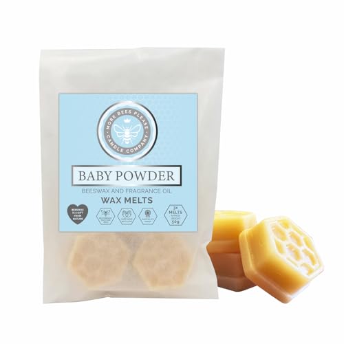 Image of Baby Powder Beeswax Melts, 60g - Eco Safe, Locally Harvested Beeswax, Superior Essential Oils, Toxin-Free