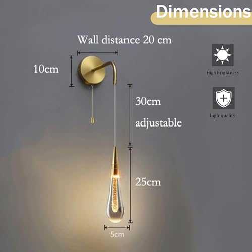 Lámpara de pared cristal LED para iluminar zonas oscuras sin cambiar interruptores 2