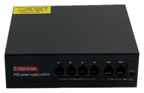 Switch Inyector Power Over Ethernet PoE 6 Puertos 48V 78W IEEE802.3af/at con Adaptador para CCTV y Cámaras IP miniatura 3