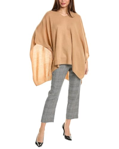 V-Neck Cashmere Poncho, Brown