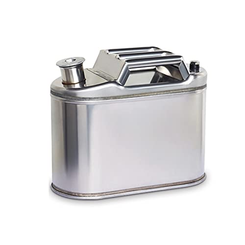 CGF- Benzinkanister 5L,10L,15L,20L Edelstahl + Universal-Metalltülle - für Benzin, Diesel und Öle - mit UN-Zulassung Zertifiziert - Silber mit UN-Zulassung