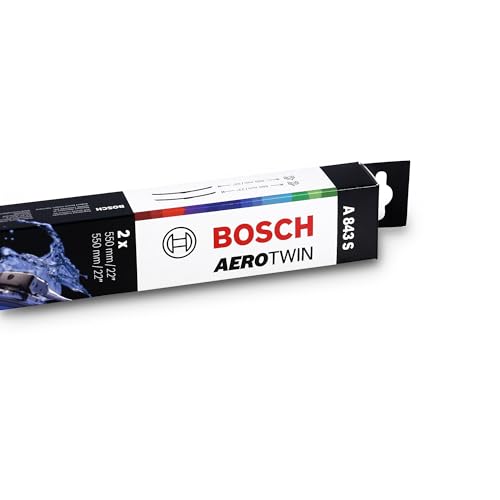 Image of BOSCH 3397009843 AeroTwin Wiper Blade Combo Pack - Set of 2 (22 inch & 22 inch) | Driver and Passenger Side Original Equipment Replacement Blades