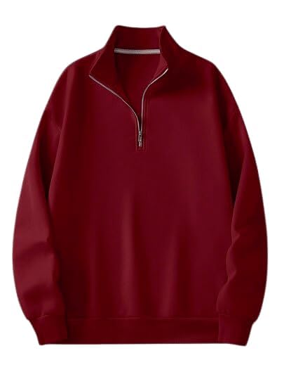 Men's Half Zip Sweatshirt, Tan Brown-picture-37