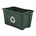 Rubbermaid Commercial Products Stackable Recycling Bin, 18 Gallon, Green (FG571873GRN)