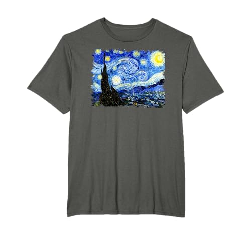 Van Gogh Noche Estrellada Famoso Arte Elegante Diseño Camiseta