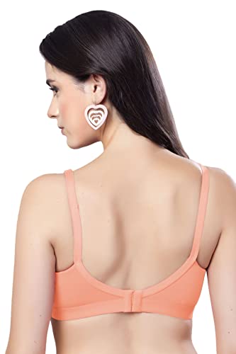 Image of SIMONI Cross Fit Polycotton Non-Wired Non-Padded Full Coverage Cups Bra, Comfortable Everyday T-Shirt Bra for Women and Girls