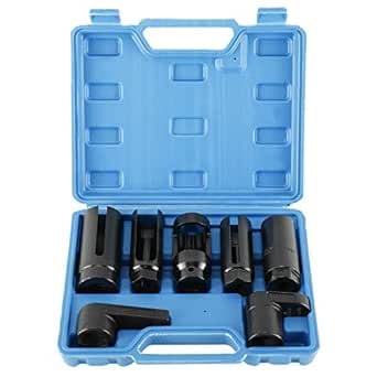 DAYUAN 7tlg Lambdasonden Schlüssel Set, 22 mm 27 mm 29 mm Lambdasonden Nuss, Lambdasonden Werkzeug Steckschlüssel Nüsse Set