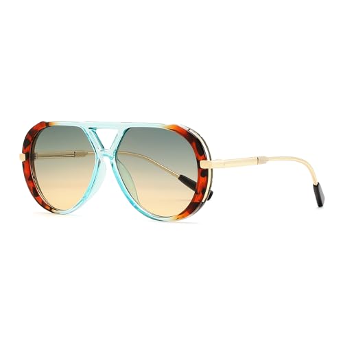 FEISEDY Retro Aviator Sunglasses for Women Men Vintage Trendy Metal 70s Aviators Sun Glasses B0405