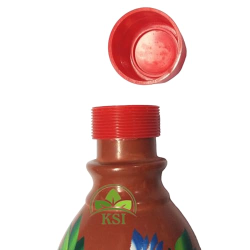 Image of KSI Handmade Clay Water Bottle 1.4L with Jute Bag | Terracotta Earthen Self Cooling Bottle | Natural Water Cooler | Eco-Friendly, BPA-Free, Chemical-Free Mitti Bottle for Drinking