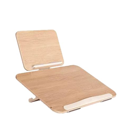 MJDHS 大型の二層木製本棚、読書スタンド、木製コンピュータスタンド、高さ調節可能、省スペース、さまざまなサイズとスタイルの本、レシピ本、タブレット、雑誌、チャート、楽譜などを収納できます(Size:55 x 38 cm / 21.6 x 15 in,C