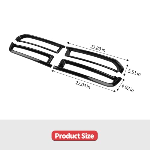 Image of Jimen Compatible with Dodge Durango 2014-2020, 4PCS Front Grill Cover Grille Overlay Trim (Black)
