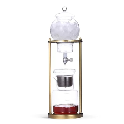 Cafetera de goteo Cold Brew, 600 ml, diseño de acero inoxidable y vidrio, torre de goteo eficiente para una preparación suave