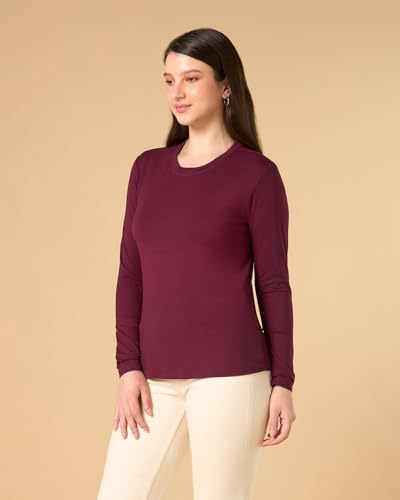 Image of Wellbi Bamboo Tshirt for Women | Full Sleeve Top | Soft Breathable Eco-Friendly Bamboo Fabric | Hypoallergenic Sustainable Fashion & Skin-Friendly Wear