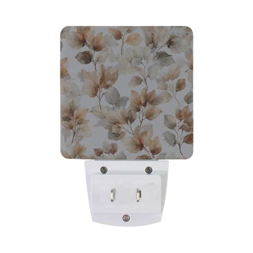 Lámpara de noche con sensor y patrón acuarela hojas otoño miniatura 6
