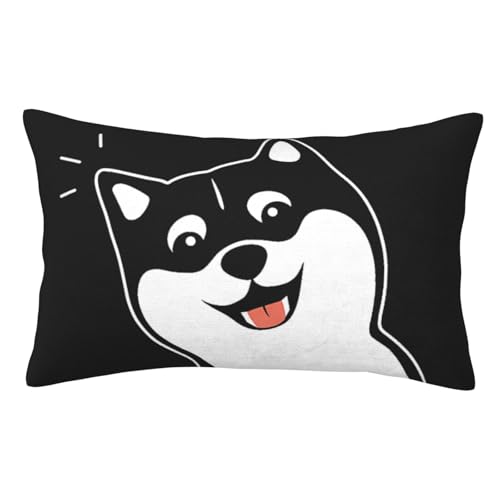 柴犬 黒柴5 枕カバー 両面 洗える両面タイプ 家庭用快適クッション 35 Cm X 50 Cm