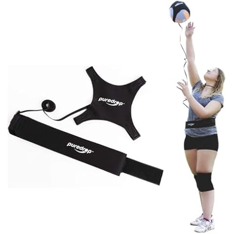 Puredrop Volleyball Training Equipment Aid Great Trainer for Solo Practice of Serving Setting Spiking and arm Swings Returns The Ball After Every Swing Spike Train Pass Serve Coach Cover