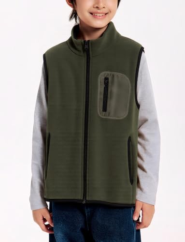 Boys Girls Fleece Vests Sleeveless Soft Outerwear Stand Collar Warm Waistcoat Solid Comfortable Jacket 3-12 Years2