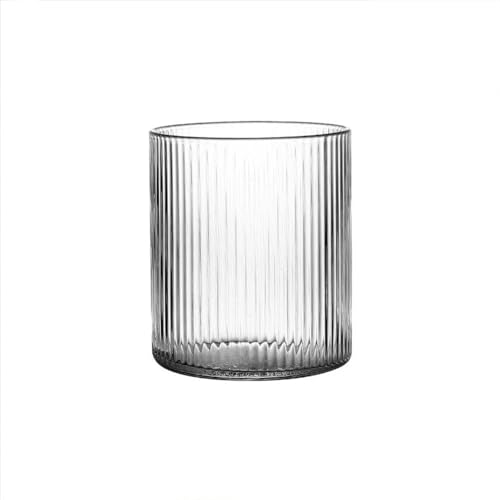 GUYANA Mug Personnalisé Tasse à boire en verre 300ml, verrerie nervurée, tasse à café glacé, tasse à vin Tasse Personnalisable