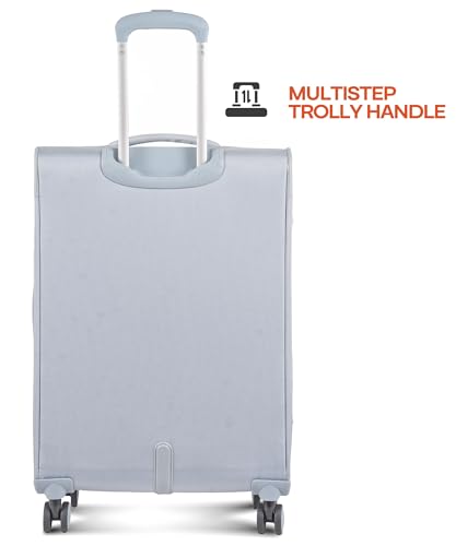 Image of American Tourister Philly TSA Soft-Sided Suitcase 8 Wheels |Anti-Theft Zippers| Luggage Trolley (Grey, Large 82 cm)