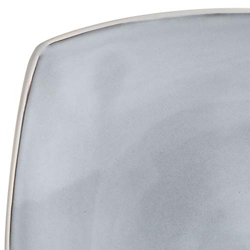 Gibson Soho Lounge Square Reactive Glaze Stoneware Dinnerware Set, Service For 4 (16Pc), Light Gray #TOP7