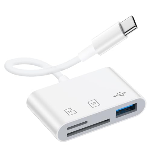 Z Flip 7 FE 6 5 4 SD Card Adapter Reader for Samsung Galaxy Z Fold 7 6 5 4 5G A56 A36 A26 A16 A35 A15 S25 Edge S24 S22 S21 S20 Plus Ultra, USB C to TF/Micro SD Memory Card for iPhone 16e