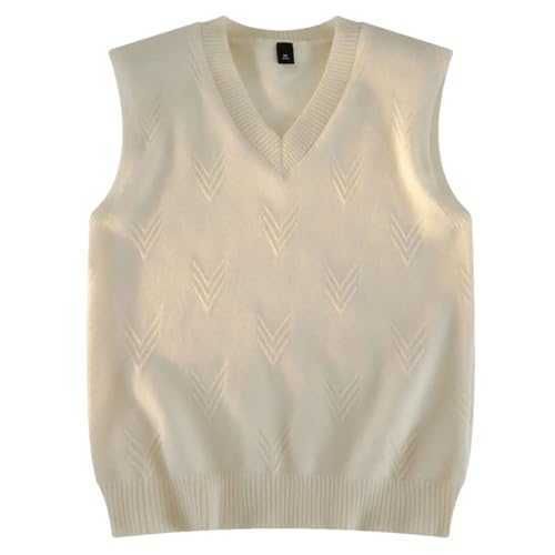 Men Winter Niche Textured Pattern Versatile Comfortable Warm V-Neck Knit Sweater Vests