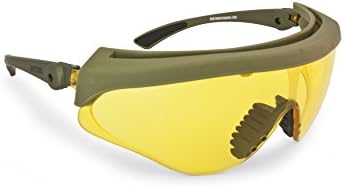 Bertoni Shooting Glasses Shatterproof and Antifog Lens - Adjustable Lens' Angle - AF869 Italy - Tactical Safety Protective Glasses (Yellow Lens)